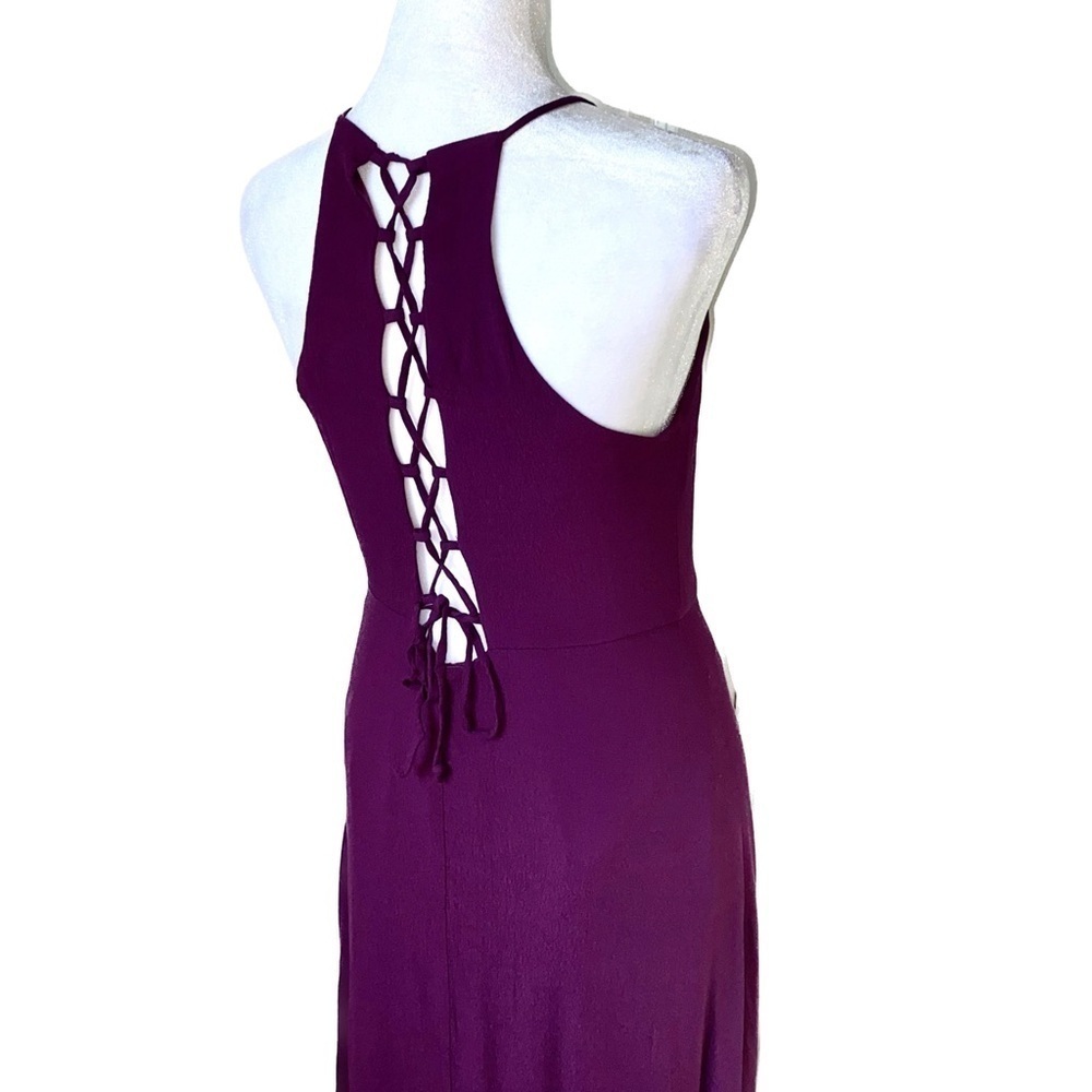 Dee Elly Stunning Purple Formal Dress with Criss-cross Tie Back Closure Size M - Picture 6 of 11